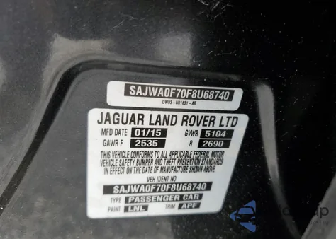 2015 Jaguar Xf 3.0 Sport из США, поврежденный, VIN SAJWA0F70F8U68740